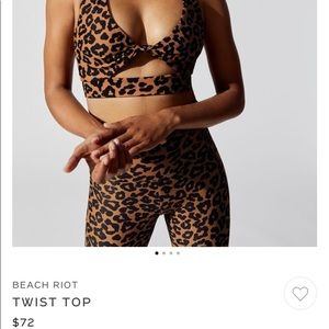 Leopard halter twist top (workout top)